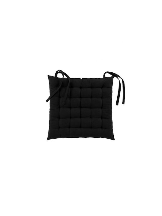 Atmosphera Μαξιλάρι Καρέκλας Κήπου Recycled Cotton Μαύρο 38x38εκ.