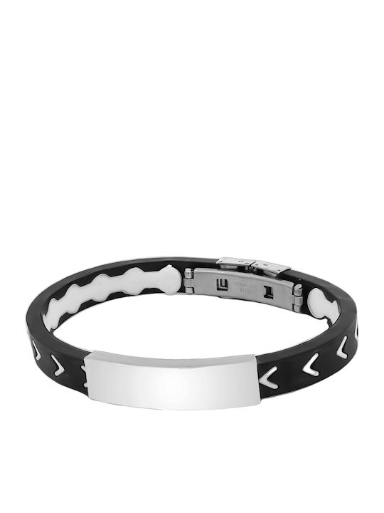 Herrenarmband aus Gummi Edelstahl Innendurchmesser 7 cm Tribute 0230270605