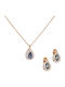 Ioannis Kosmima Set with Necklace & Earrings from Rose Gold with Stones