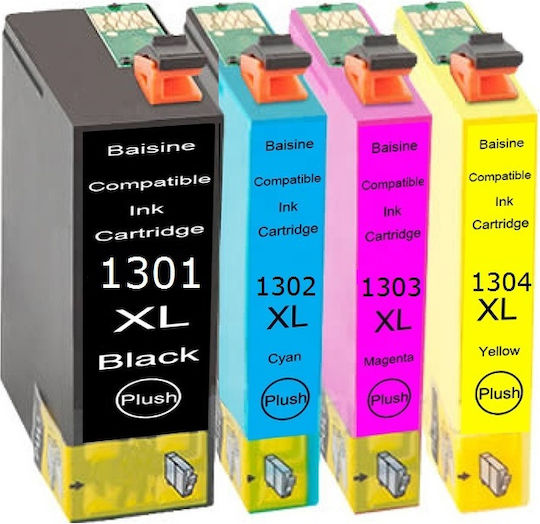 Compatible Inkjet Printer Ink Package Epson T1301xl T1301 Black 33ml +Τ1302XL +T1303XL + T1304XL 33ml Multi (Color) / Black 4pcs