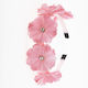 Hair Headband Flowers & Rhinestones Pink