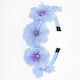Hair Headband Flowers & Blue Rhinestones