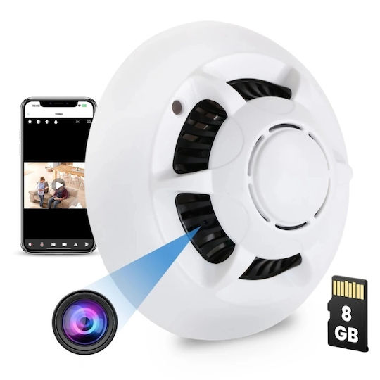Spionkamera Rauchmelder Iuni D103 8 GB Wi-Fi Ansicht 4K Bewegungserkennung