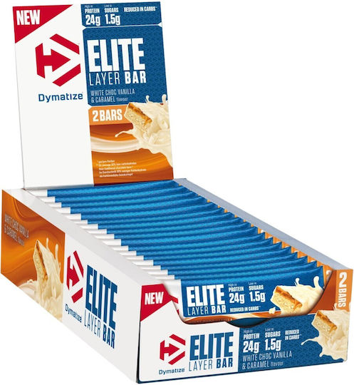 Dymatize Elite Layer Bars with 30% Protein & Flavor White Chocolate with Vanilla and Caramel 18x60gr