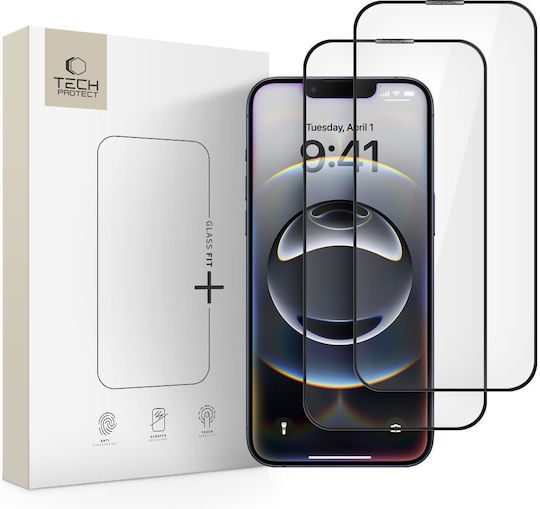Tech-Protect FIT+ 0.3mm Gehärtetes Glas Schwarz Für iPhone 17e / 16e / 14 / 13 / 13 Pro