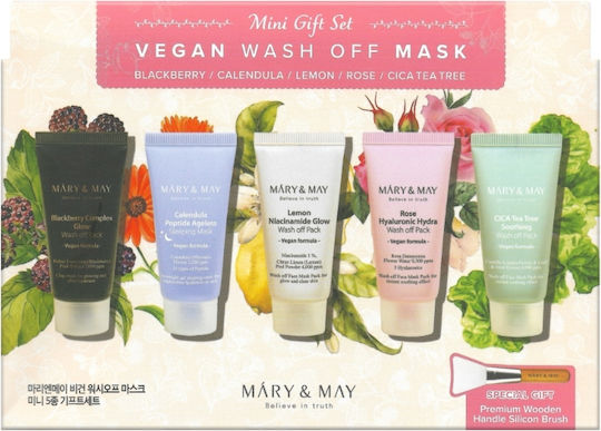 Mary & May Wash Off Skin Care Set for Moisturizing Brightening and Anti-ageing 5 Pieces