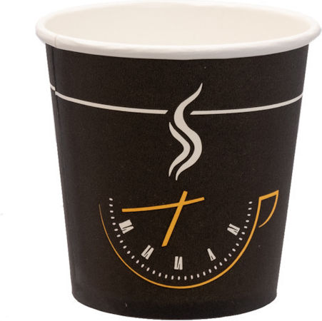 Tefaco Ποτήρι μιας Χρήσης Χάρτινo Μαύρο 100ml 50τμχ