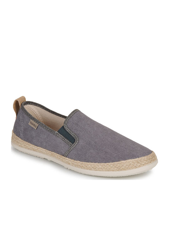 Fabric Men's Espadrilles in Gray Color