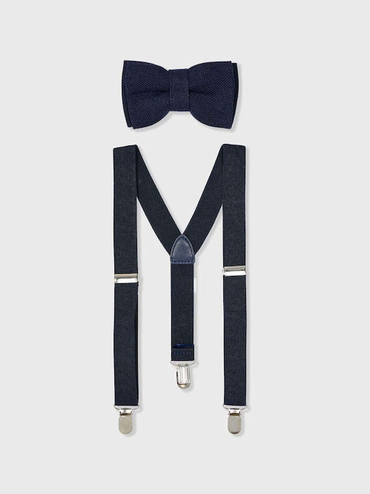 Mayoral Kids' Set Bow Tie with Suspenders Blue