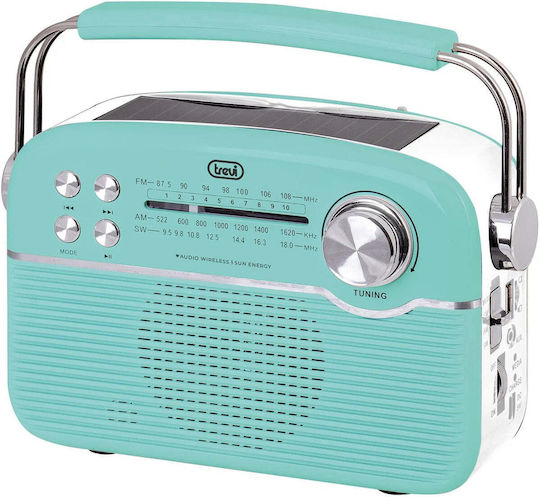 Trevi RA-7F50/GR Retro Portable Radio Solar with Bluetooth and USB Green