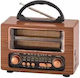 Cmik MK-262BT Retro Portable Radio Rechargeable with Bluetooth and USB Brown