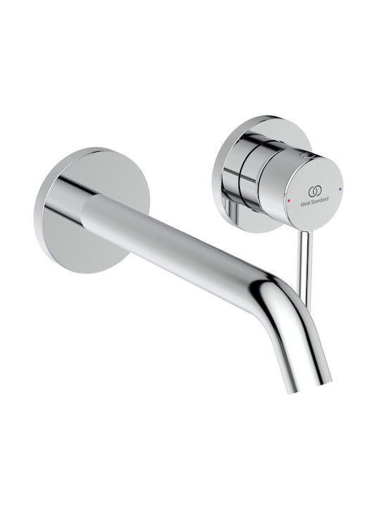 Ideal Standard Μίκτης Μπαταρίας Εντοιχισμού για Νιπτήρα Ασημί