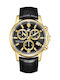 Beverly Hills Polo Club Men's Watch Chronograph Battery with Black Leather Strap