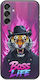 Boss Life Tiger Samsung Galaxy M55 5G Schwarzes TPU Schwarzes Silikon