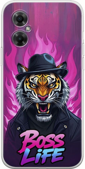 Husă flexibilă din silicon transparent Boss Life Tiger pentru Xiaomi Poco M4 5G