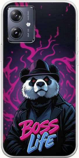 Carcasă Transparentă din Silicon TPU Flexibil Boss Life Panda pentru Motorola Moto G54 5G