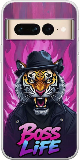 Boss Life Tiger Google Pixel 7 Pro 5g Гъвкав TPU Прозрачен Силикон