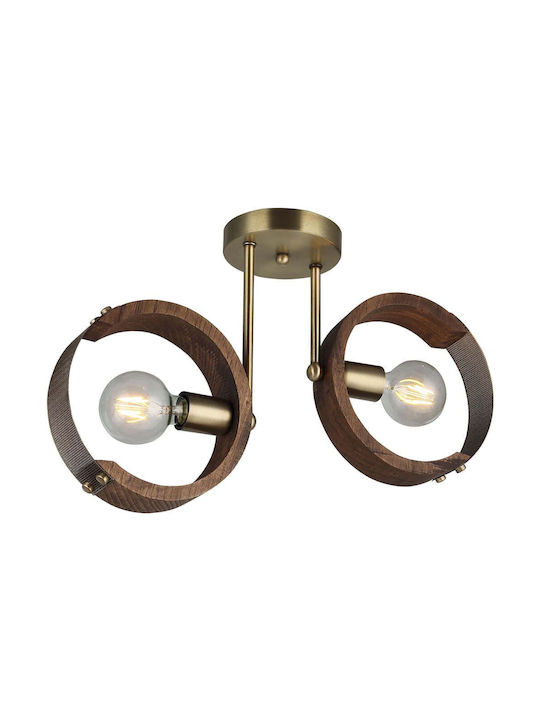 Opviq Manya Ceiling Mount Light 55cm Brown with Socket E27