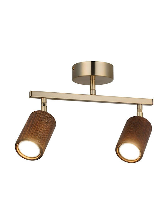 Opviq Legno Doppel Spot mit Fassung GU10 in Braun Farbe