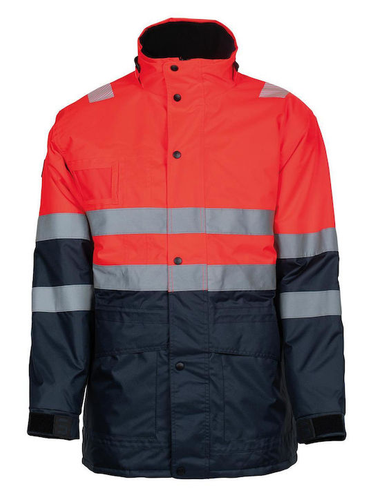 STOP Work Jacket Reflective Cold with Hood Red