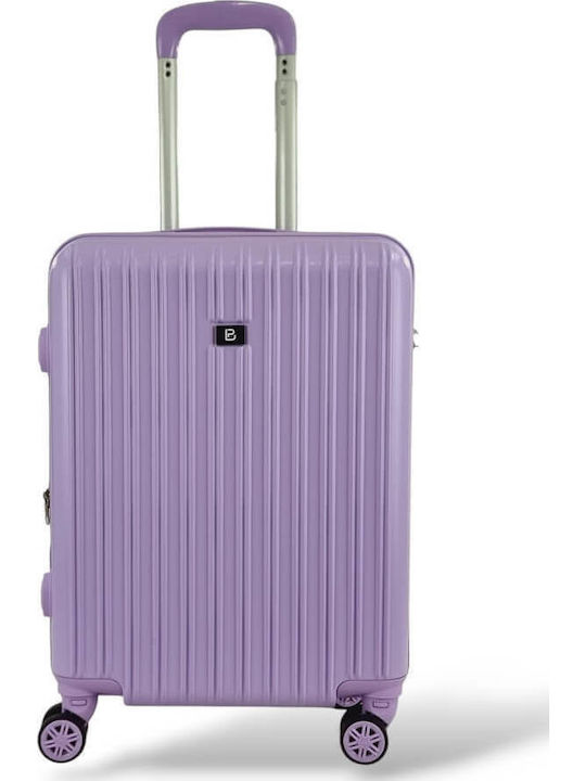 Playful Bags Cabin Travel Suitcase Hard Purple with 4 Wheels Height 55cm