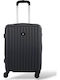 Playful Bags Cabin Travel Suitcase Hard Black with 4 Wheels Height 55cm