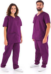 DS Wear Unisex Σετ Ιατρικό Παντελόνι και Μπλούζα Μωβ