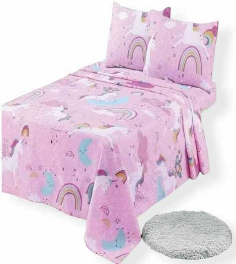 ShuShu Set de față de pernă pentru copii din bumbac 100% 50x70cm Roz