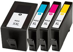 Συμβατό Πακέτο HP 903XL (new chip) Πολλαπλό (Color) / Μαύρο