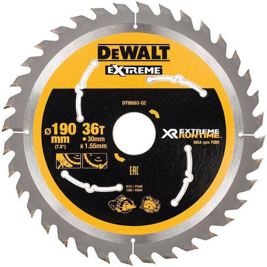 DEWALT Disc de tăiere Lemn cu 40 Dinti 190mm