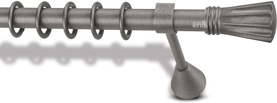 Enis by Domus Metallic Curtain Pole Kissavos Double with Rail Φ25mm 200cm Metallic