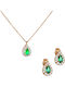 Ioannis Kosmima Set with Necklace & Earrings from Rose Gold with Stones
