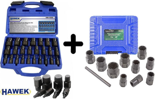 Rockforce Set Extractoare pentru Șuruburi 11buc
