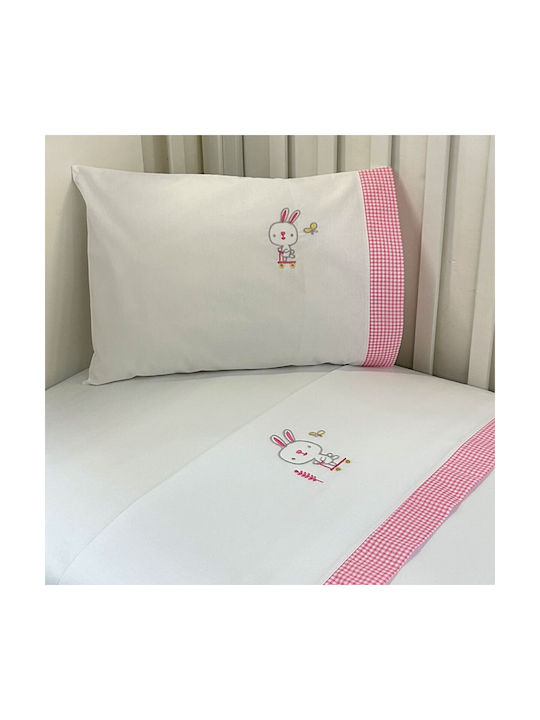 Bunny Bebe Seturi de cearșafuri pentru bebeluși Pentru Patut Bumbac Roz 70x140buc