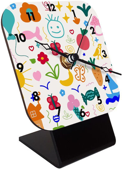 Children's Fantasy Table Clock Wooden Hands 10cm