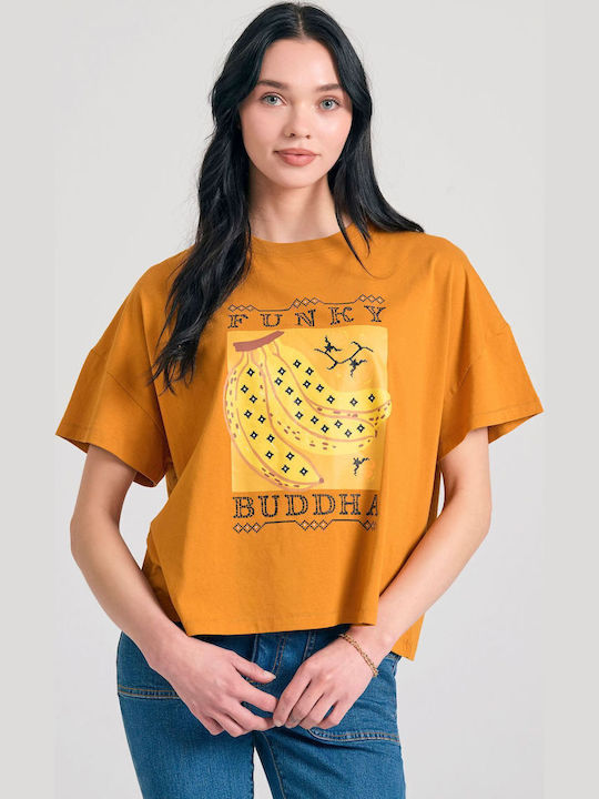 Γυναικείο Crop T-shirt Πορτοκαλί