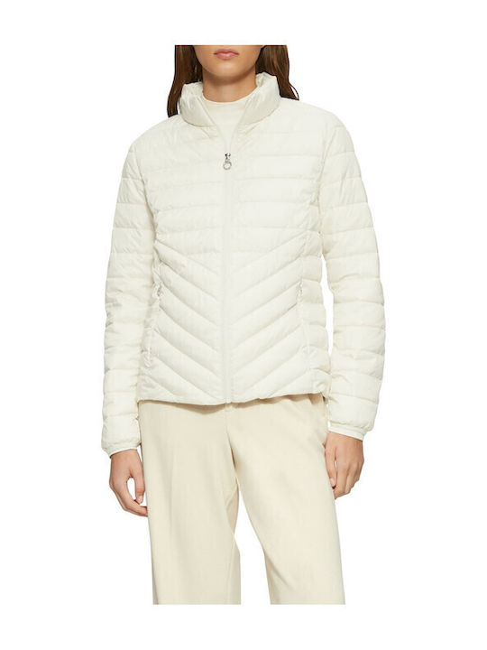 Short Women's Jacket for Winter Ecru