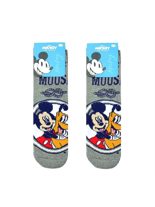 Disney Παιδικές Κάλτσες Αντιολισθητικές Mickey Γκρι