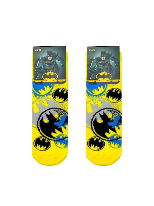 Disney Kids' Socks Non-Slip Batman Yellow