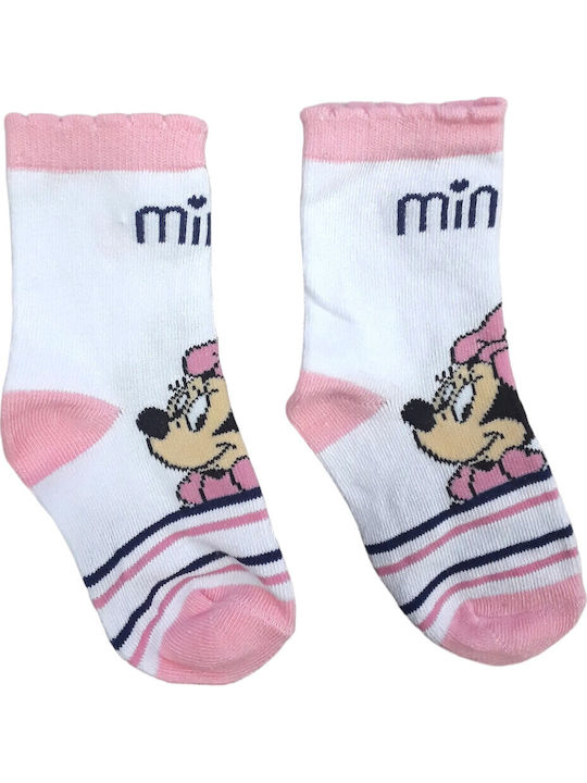Disney Παιδικές Κάλτσες Minnie White Pink