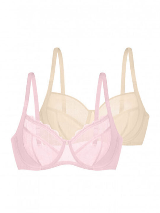 Rose/ivoire Σουτιέν με Ελαφριά Ενίσχυση 2Pack