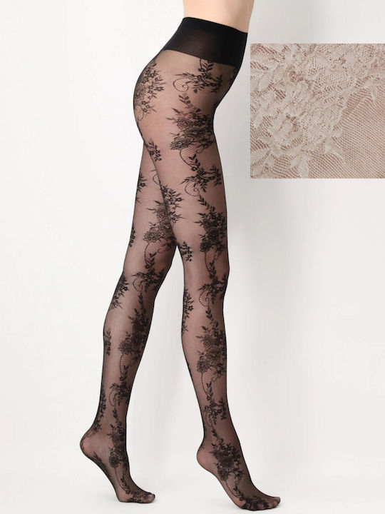 Ciorapi dama 30 Den cu Stitch Beige