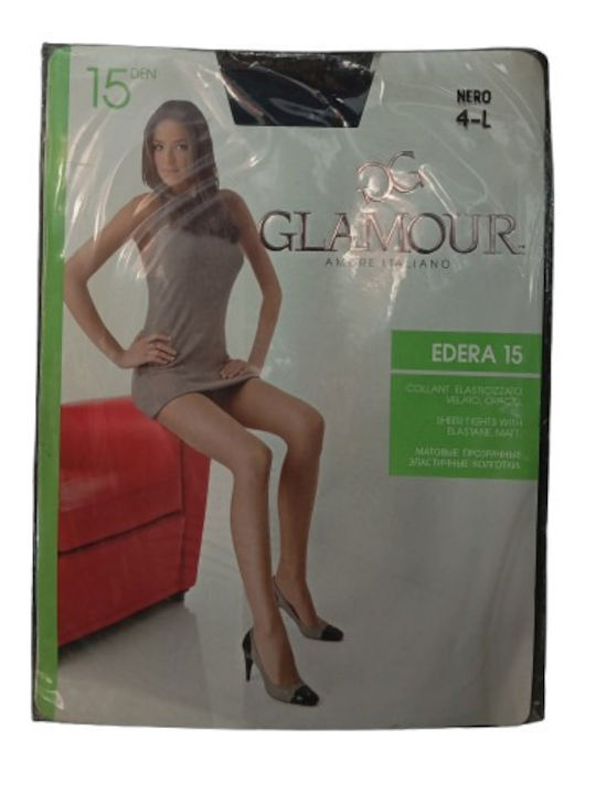 Glamour Διάφανο Γυναικείο Καλσόν 15 Den Μαύρο