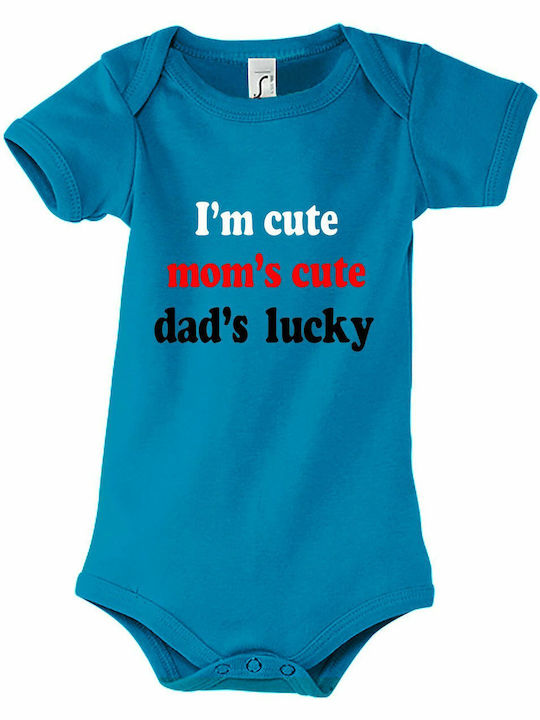 kirikoko I am cute, Mom is cute, Dad is lucky Къс ръкав Aqua