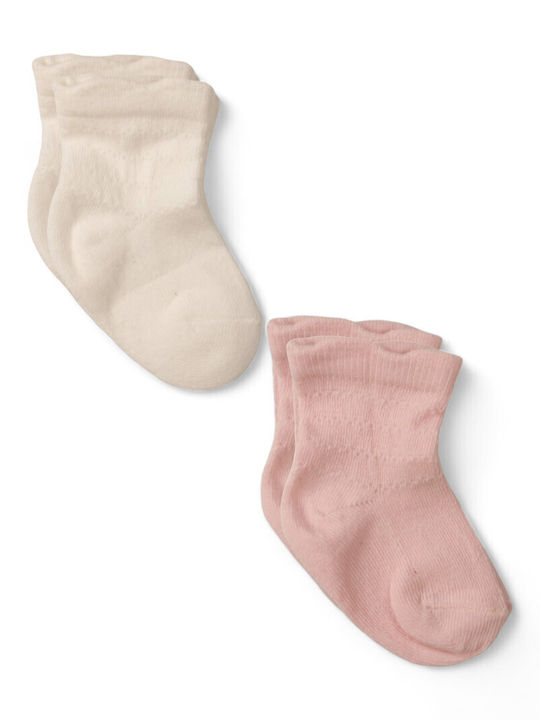 Biorganic Παιδικές Κάλτσες Ecru & Pink 2 Ζευγάρια