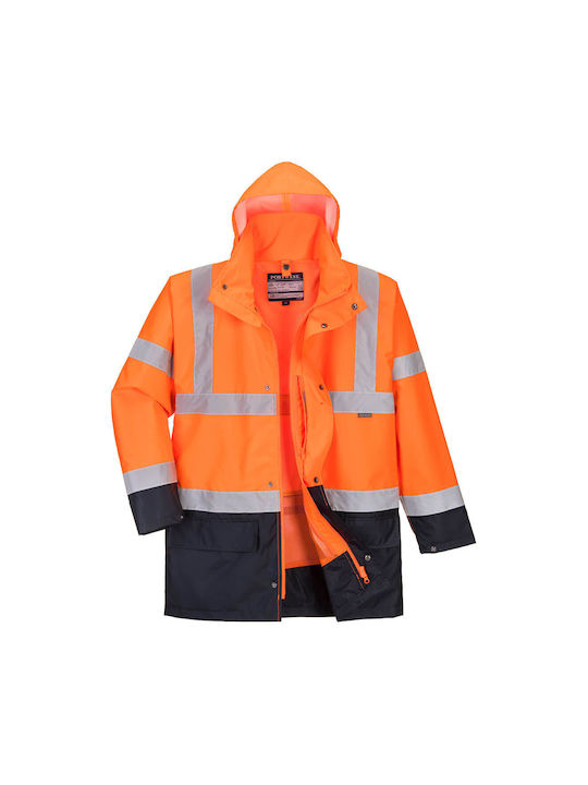 Portwest Work Jacket Reflective with Hood Orange