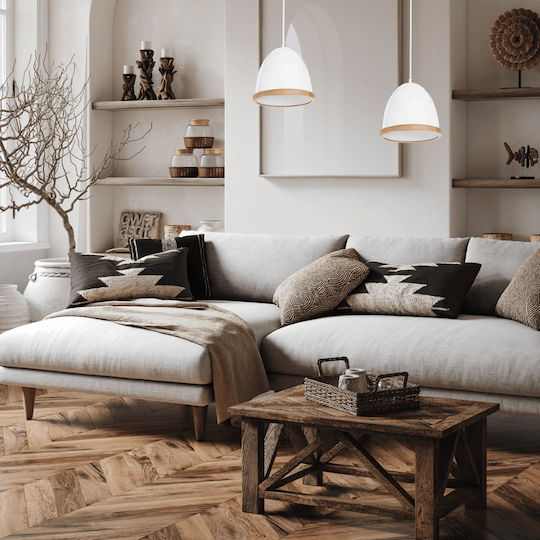 Eko Light Κρεμαστό Φωτιστικό Λευκό 21x21εκ.