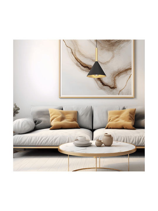 Eko Light Κρεμαστό Φωτιστικό Μαύρο Καμπάνα 21x21εκ.