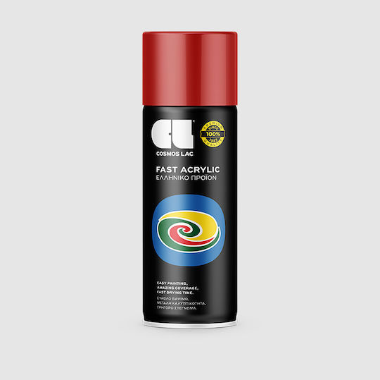 Cosmos Lac Spray Paint Flame Acrylic Red RAL3000 FLAME RED 400ml