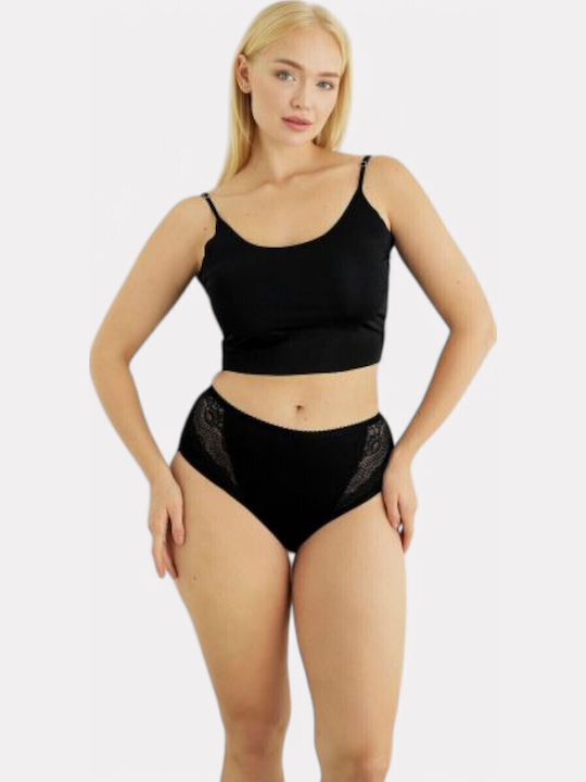 Βαμβακερά Women's Slip MultiPack with Lace Black